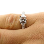 0.47 Cts Round Cut Antique Loking Engagement Ring Settig set in14K White Gold 