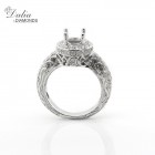 Vintage Classic Diamond Engagement Ring Setting with 0.54ct Pave Diamonds