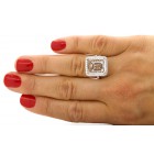 Halo Engagement Ring Setting with total of .84 cts,18KT