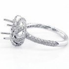 0.64 Cts Diamond Halo Engagement Ring Setting Set in 18K White Gold