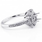 0.47Cts Diamond Halo Engagement Ring Setting Set in 18K White Gold