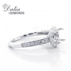 0.52 Cts Round Cut Diamond Engagement Ring set in 18K White Gold