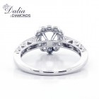 0.52 Cts Round Cut Diamond Engagement Ring set in 18K White Gold