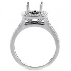 0.55 Cts Diamond Cushion Halo Engagement Ring set in 18K White Gold