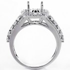 1.07 Cts Diamond Halo Engagement Ring Setting set in 18K White Gold