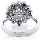0.71 Cts Round Cut diamond Halo Engagement Ring Setting set in 18K White Gold