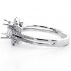 0.59 Cts Diamond Halo Engagement Ring set in 18K White Gold  