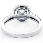 0.43  Cts Round Cut Diamond Halo Engagement Ring Setting sey in 18K White Gold