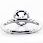 0.41 Cts Round Cut Diamond Hallo Engagement Ring Setting set in 18K White Gold