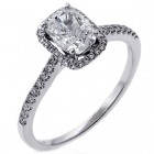 1.27 Cts Radiant Cut Diamond Engagement Ring set in 18K White Gold