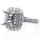 1.67 Ctw Halo Diamond Engagement Ring Setting Set in 18K White Gold