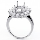 1.68 Ctw Diamond Halo Engagement Ring Setting Set in 18K White Gold
