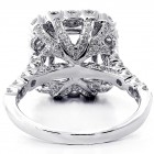 1.08 Cts Halo Diamond Engagement Ring Setting Set in 18K White Ring 