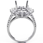 1.72 Cts Halo Diamond Engagement Ring Setting set in 18K White Gold