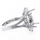 1.72 Cts Halo Diamond Engagement Ring Setting set in 18K White Gold