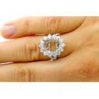 1.72 Cts Halo Diamond Engagement Ring Setting set in 18K White Gold