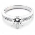0.25 Cts Round Cut Diamond Engagement Ring Setting set in 18K White Gold
