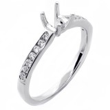 0.21 Cts Round Cut Diamond Engagement Ring Setting set in 18K White gold