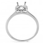 0.14 Cts Round Cut Diamond Engagement Ring setting set in 18K White Gold