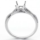 0.14 Cts Round brilliant Cut Diamond Engagement Ring Setting set in 18K White Gold