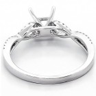 0.14 Cts Round brilliant Cut Diamond Engagement Ring Setting set in 18K White Gold