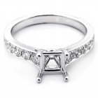 0.55 Cts Round Brilliant Cut Diamond Engagement Ring Setting set in 18K White Gold