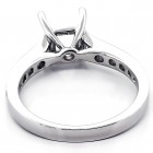 0.55 Cts Round Brilliant Cut Diamond Engagement Ring Setting set in 18K White Gold