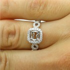 0.47 Cts Round Cut Diamond Engagement Ring Setting with Twisted Band set in 18K white gold