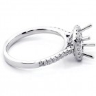 0.43 Cts Round Cud Diamond Cushion Halo Engagement Ring Setting set in 18K White Gold