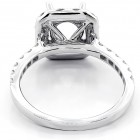 0.94 Cts Round Cut Diamond Cushion Shape Halo Engagement Ring Setting set in 18K White Gold