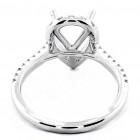 0.52 Cts Round Cut Diamond Drop Shape Halo Engagement Ring Setting set inn 18K White Gold