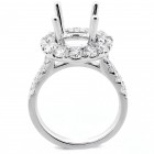 2.01 Cts Round Cut Diamond Halo Engagement Ring set in 18K White Gold