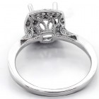 0.25 Cts Round Cut Diamond Cushion Halo Engagement Ring set in 18K White Gold