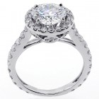 3.17 Cts Round Cut Diamond Engagement Ring sset in 18 K White Gold