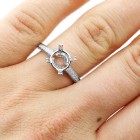0.41ct. tw. Round Cut Diamond Engagement Ring Setting 18k white gold.