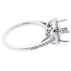 18K white gold cushion halo diamond engagement ring setting 