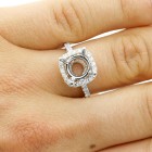 0.63 Cts diamond halo engagement ring set in 18 K white ring