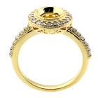 0.40 Cts Round cut Halo Diamond Engagement ring Setting set in 14K yellow gold