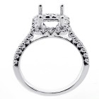 0.56 Cushion Shaped Halo Diamond Engagement Rong Setting set in 18K white gold