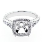 1.50 Cts  Cushion Shaped Halo Diamond Engagement Ring set in 18 K white gold