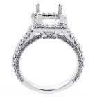 1.55 Cts Diamond Princess Shaped Halo Engagement Ring Setting set in 18K white gold