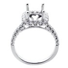 0.80 Cts Diamond Halo Engagement Ring Setting set in 18K white gold 