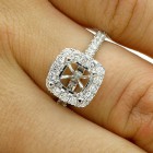 0.80 Cts Diamond Halo Engagement Ring Setting set in 18K white gold 