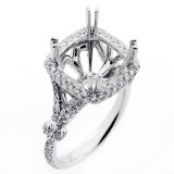 1.00 Cts Cushion Shaped Diamond Engagement Ring Setting set in 18K white gold