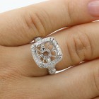 1.00 Cts Cushion Shaped Diamond Engagement Ring Setting set in 18K white gold