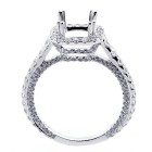1.21 Cts Cushion Shaped Halo Diamond Engagement Ring Setting set in 18K white gold 