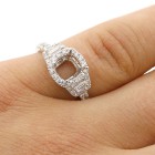 0.83 Cts Three stone Diamond Engagement Ring Setting set in 18K white gold