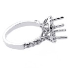 0.73 Cts Halo Diamond Engagement Ring Setting set in 18K white gold