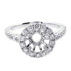 1.00 Cts Halo Diamond Engagement Ring set in 18k white gold