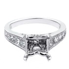 1.50 Cts Diamond Princess cut Diamond Engagement Ring Setting set in 18 k white gold